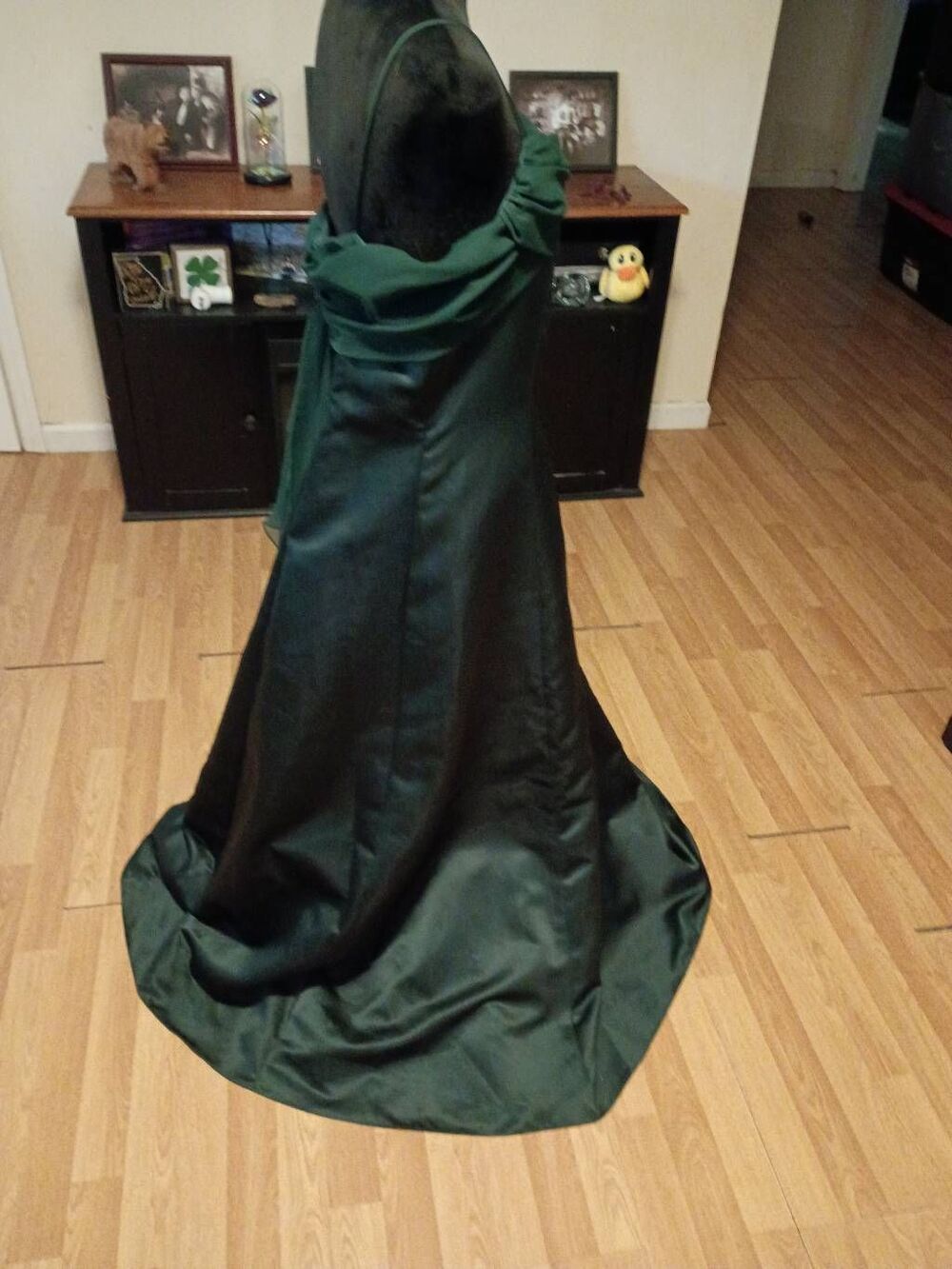 Vintage Y2K Size 18 Michaelangelo Green Spaghetti Strap Formal Maxi Long Dress - Picture 4 of 9